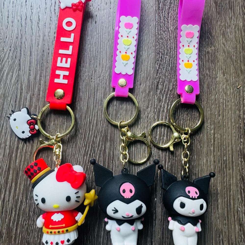 Hello Kitty and Kuromi Keychains